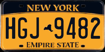 NY license plate HGJ9482