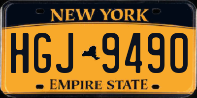 NY license plate HGJ9490