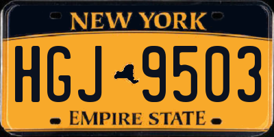 NY license plate HGJ9503