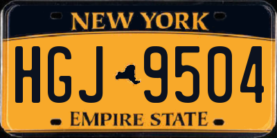 NY license plate HGJ9504