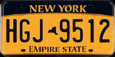 NY license plate HGJ9512