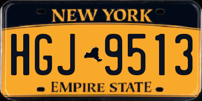 NY license plate HGJ9513