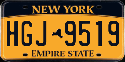 NY license plate HGJ9519