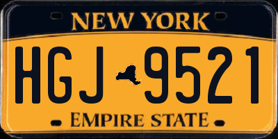 NY license plate HGJ9521