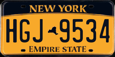 NY license plate HGJ9534