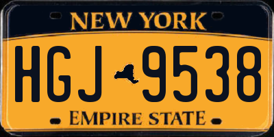 NY license plate HGJ9538