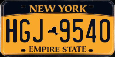 NY license plate HGJ9540