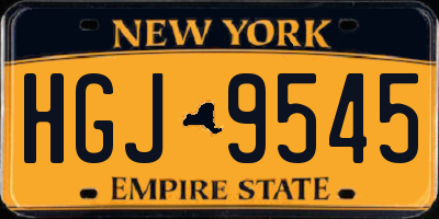 NY license plate HGJ9545