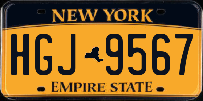 NY license plate HGJ9567