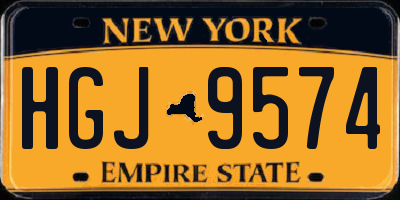 NY license plate HGJ9574