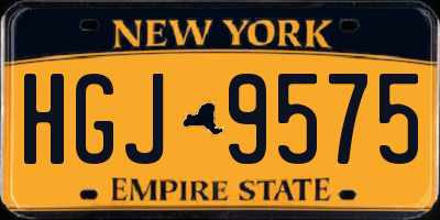 NY license plate HGJ9575