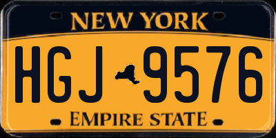 NY license plate HGJ9576