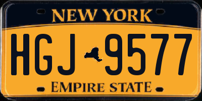 NY license plate HGJ9577