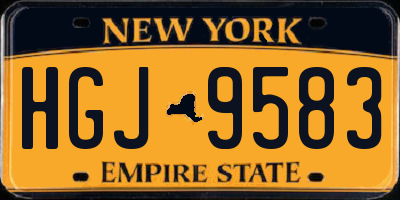 NY license plate HGJ9583