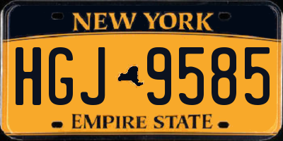 NY license plate HGJ9585
