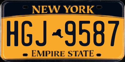 NY license plate HGJ9587