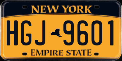 NY license plate HGJ9601