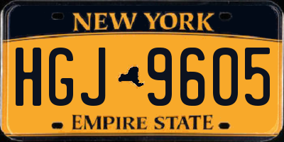 NY license plate HGJ9605