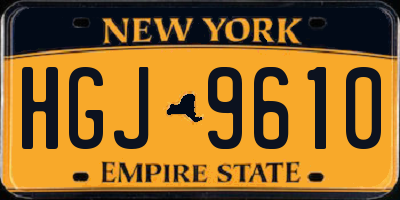 NY license plate HGJ9610