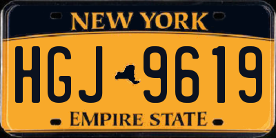 NY license plate HGJ9619