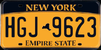 NY license plate HGJ9623