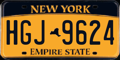 NY license plate HGJ9624