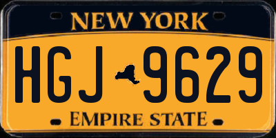 NY license plate HGJ9629