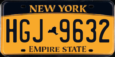 NY license plate HGJ9632