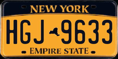 NY license plate HGJ9633