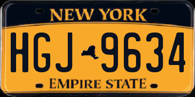 NY license plate HGJ9634