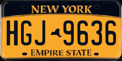 NY license plate HGJ9636