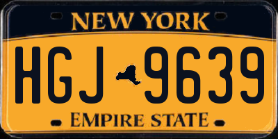 NY license plate HGJ9639