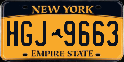 NY license plate HGJ9663