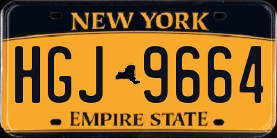 NY license plate HGJ9664