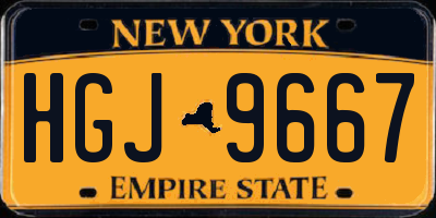 NY license plate HGJ9667