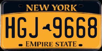 NY license plate HGJ9668