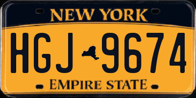 NY license plate HGJ9674
