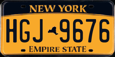 NY license plate HGJ9676