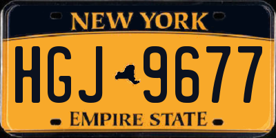 NY license plate HGJ9677