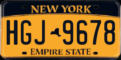 NY license plate HGJ9678