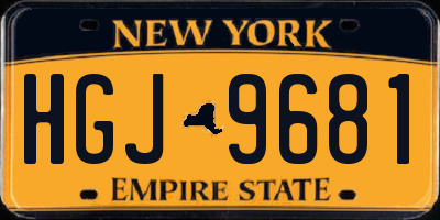 NY license plate HGJ9681