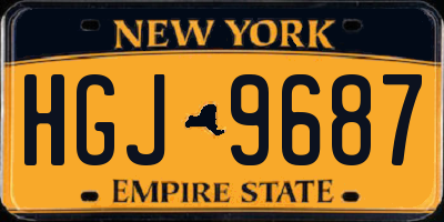 NY license plate HGJ9687