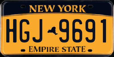 NY license plate HGJ9691