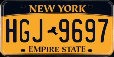 NY license plate HGJ9697
