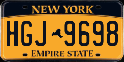 NY license plate HGJ9698