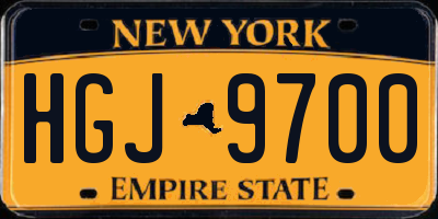 NY license plate HGJ9700