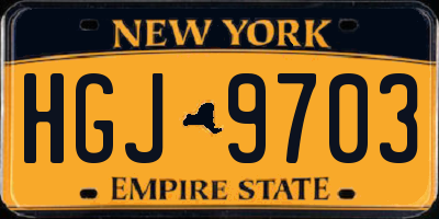NY license plate HGJ9703