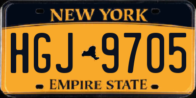 NY license plate HGJ9705