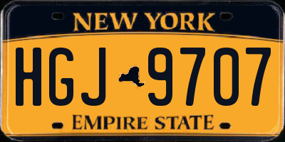 NY license plate HGJ9707