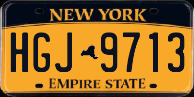 NY license plate HGJ9713